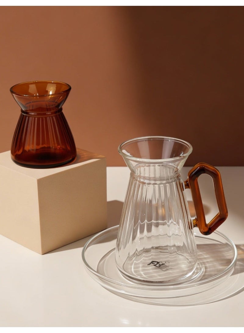 Raz طقم أكواب شاي وقهوة من زجاج أورا | أكواب شاي عربية عصرية | علبة هدايا فاخرة - Image 1